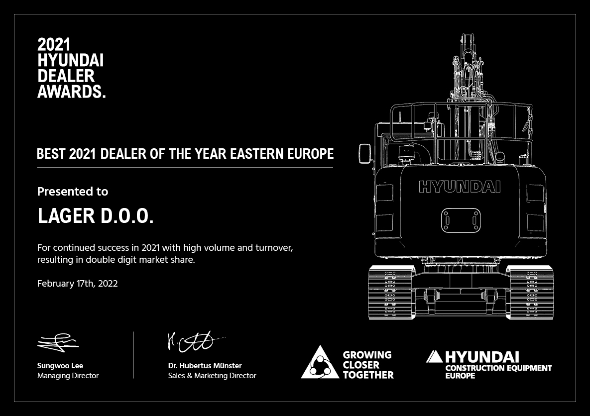 Lager d.o.o. najbolji Hyundai dealer u Istočnoj Europi